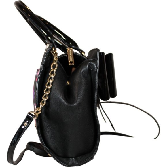 Betsey Johnson Top Handle Purse with Crossbody Strap Large Bow Floral PU84 - Picture 4 of 15